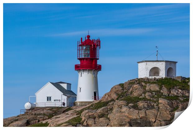 Lindesnes Lighthouse at morning Print by Thomas Schaeffer
