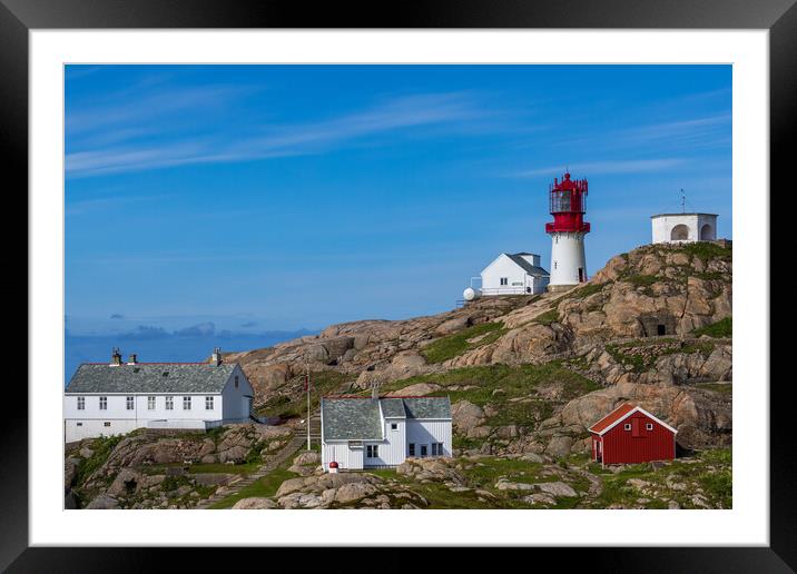 Lindesnes Lighthouse in the morning Framed Mounted Print by Thomas Schaeffer