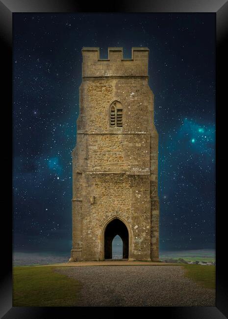 St Michael's Tower at night Framed Print by Leighton Collins