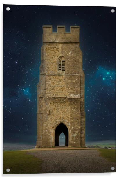 St Michael's Tower at night Acrylic by Leighton Collins
