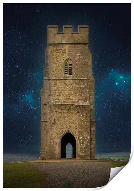 St Michael's Tower at night Print by Leighton Collins