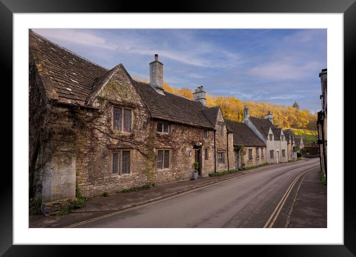 Castle Combe village Framed Mounted Print by Leighton Collins