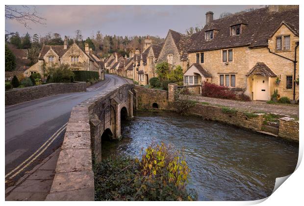 Castle Combe village Print by Leighton Collins