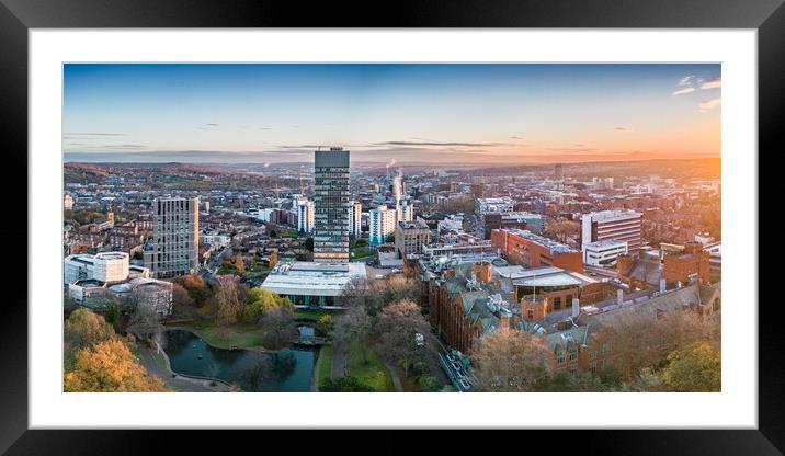 Sheffield Skyline Framed Mounted Print by Apollo Aerial Photography