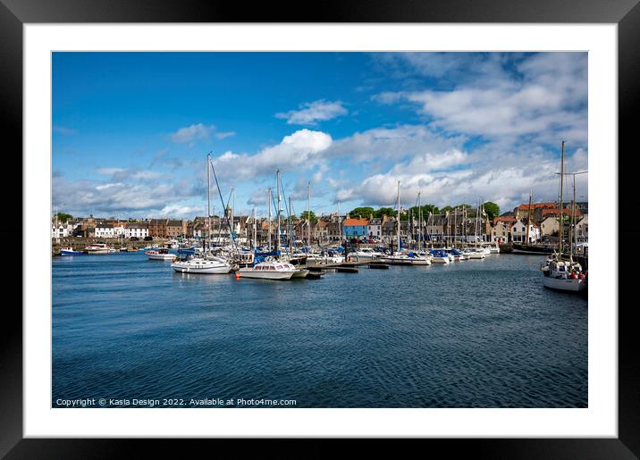 Anstruther Harbour and Marina Framed Mounted Print by Kasia Design