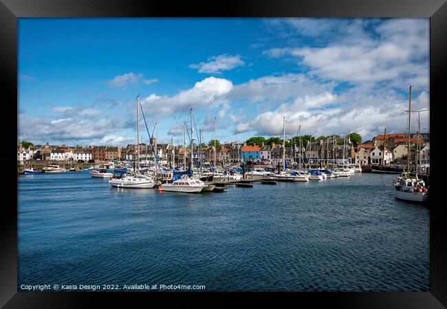 Anstruther Harbour and Marina Framed Print by Kasia Design
