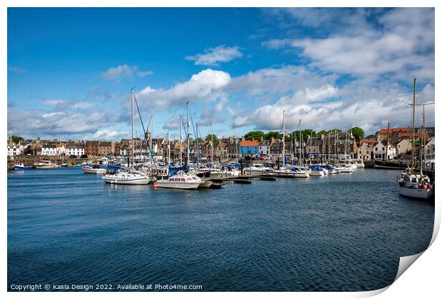 Anstruther Harbour and Marina Print by Kasia Design