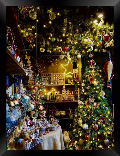 Christmas Shop  Framed Print by Victor Burnside