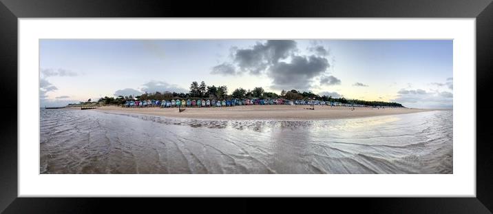 A beach hut panorama - Wells-next-the-Sea Framed Mounted Print by Gary Pearson