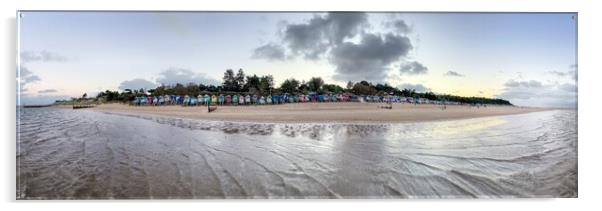 A beach hut panorama - Wells-next-the-Sea Acrylic by Gary Pearson