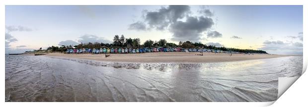 A beach hut panorama - Wells-next-the-Sea Print by Gary Pearson