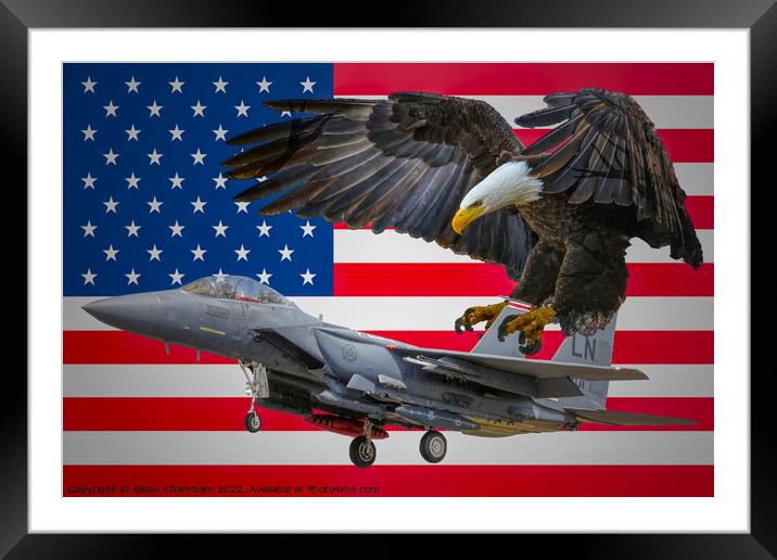 F15 Strike Eagle Framed Mounted Print by Alison Chambers