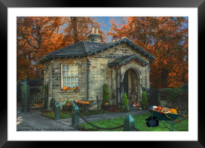 Autumn at Octagon Lodge Wentworth  Framed Mounted Print by Alison Chambers