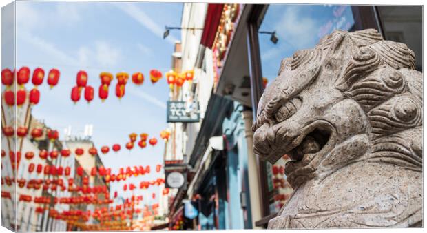 Lion in London Chinatown Canvas Print by Jason Wells