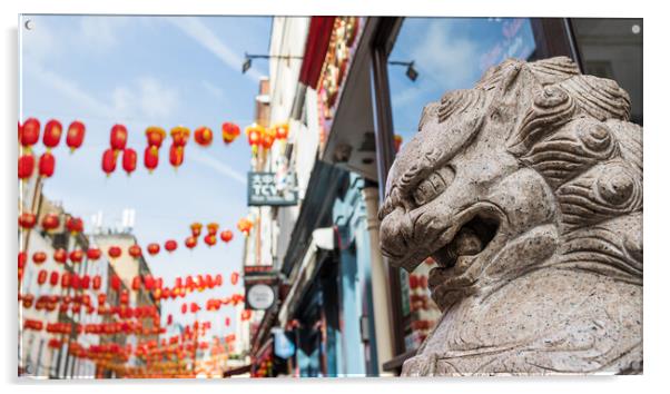 Lion in London Chinatown Acrylic by Jason Wells