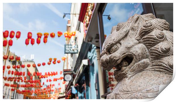Lion in London Chinatown Print by Jason Wells