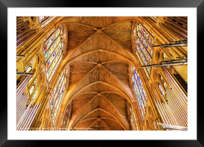 Cross vaults of the cathedral of León Framed Mounted Print by Jordi Carrio
