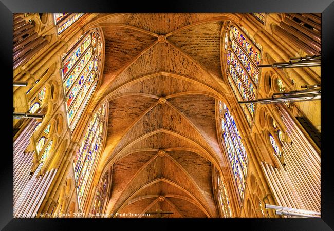 Cross vaults of the cathedral of León Framed Print by Jordi Carrio