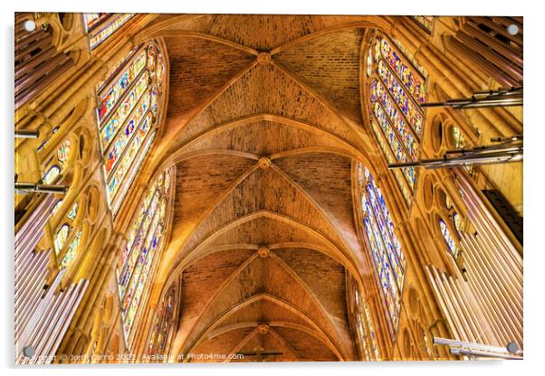 Cross vaults of the cathedral of León Acrylic by Jordi Carrio