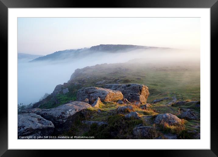 Rising morning mist in Derbyshire Framed Mounted Print by john hill