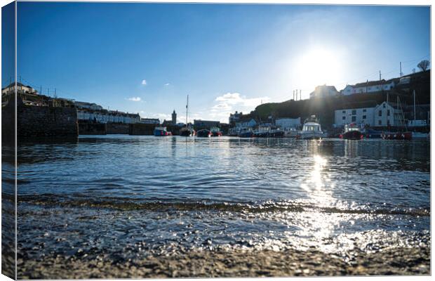 Porthleven Harbour Cornwall Canvas Print by kathy white