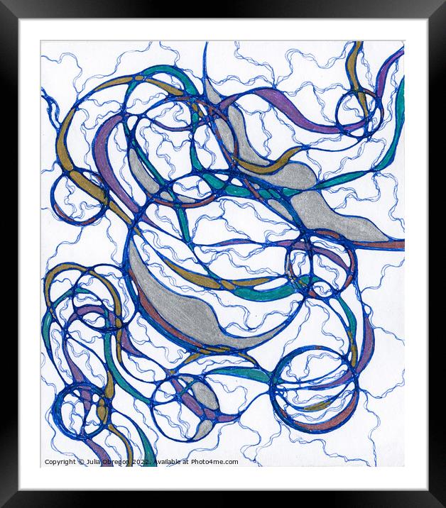 Hand-drawn neurographic illustration Framed Mounted Print by Julia Obregon