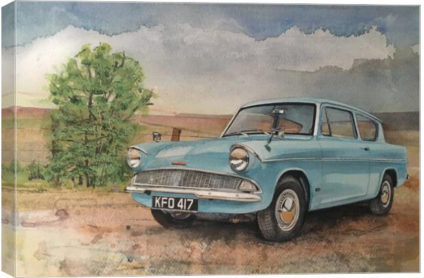 Ford Anglia  Canvas Print by John Lowerson