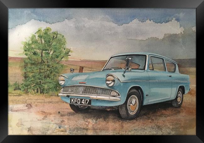 Ford Anglia  Framed Print by John Lowerson
