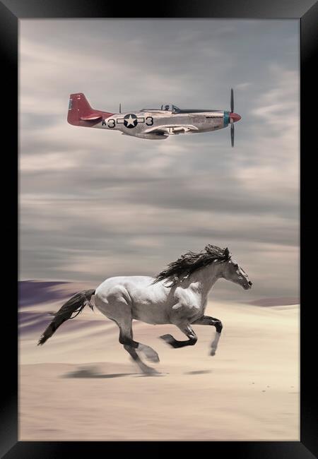 Mustangs Tall In The Saddle Framed Print by J Biggadike
