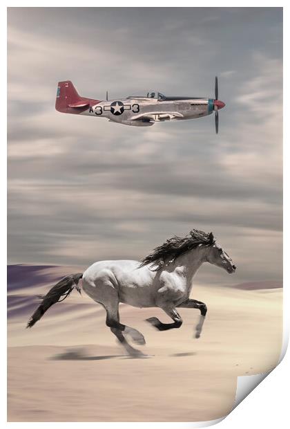 Mustangs Tall In The Saddle Print by J Biggadike