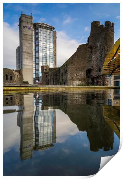 British Telecom Tower and Castle Print by Leighton Collins