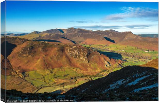 The Newlands Valley and North West Fells Canvas Print by geoff shoults