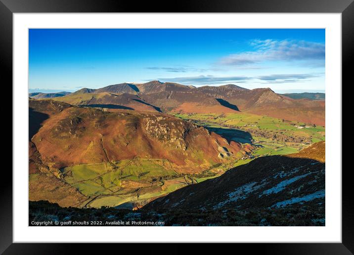 The Newlands Valley and North West Fells Framed Mounted Print by geoff shoults