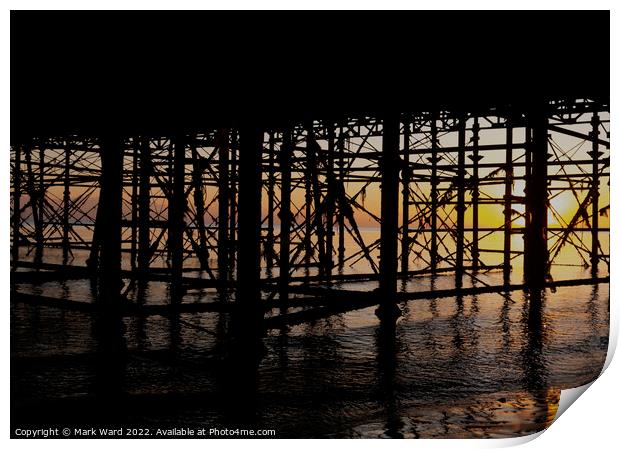 Under The Pier. Print by Mark Ward