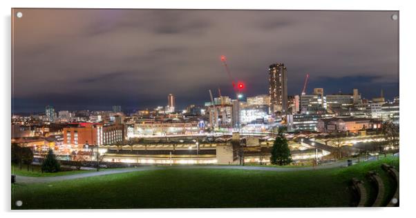 Sheffield Skyline at Night Acrylic by Apollo Aerial Photography