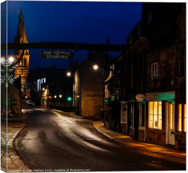 Stamford, Lincolnshire - Blue Hour  Canvas Print by Colin Flatters