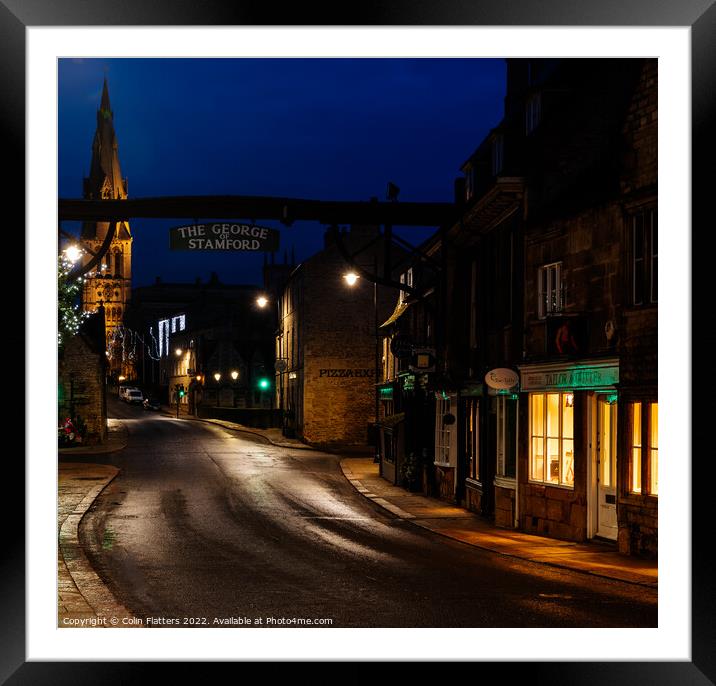 Stamford, Lincolnshire - Blue Hour  Framed Mounted Print by Colin Flatters