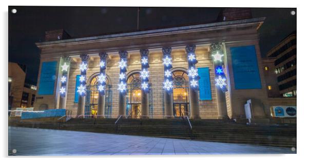 Sheffield City Hall at Christmas Acrylic by Apollo Aerial Photography