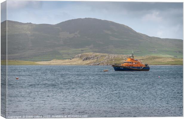 Knightstown RNLI Lifeboat moored in the bay, County Kerry, Ireland Canvas Print by Dave Collins