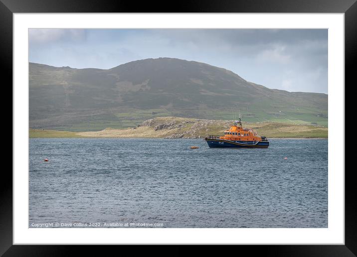 Knightstown RNLI Lifeboat moored in the bay, County Kerry, Ireland Framed Mounted Print by Dave Collins