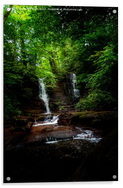 Enchanting Pwll-y-Wrach Waterfall Acrylic by Lee Kershaw