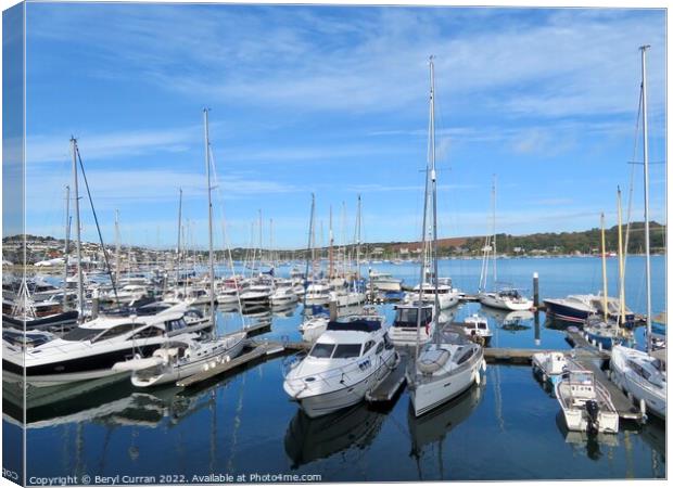 Serene Haven in Falmouth Canvas Print by Beryl Curran