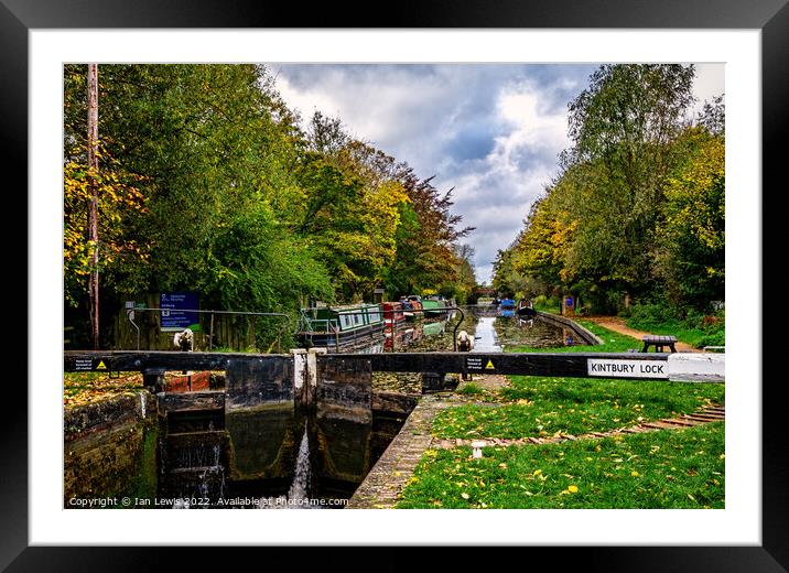 Kintbury Lock on the K & A Canal Framed Mounted Print by Ian Lewis
