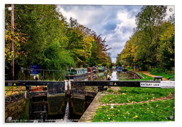Kintbury Lock on the K & A Canal Acrylic by Ian Lewis
