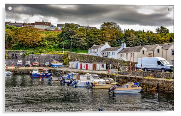 Serenity at Dunure Harbour Acrylic by Rodney Hutchinson