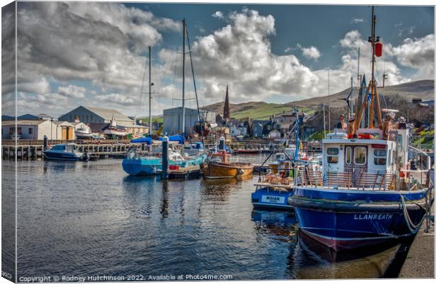 Tranquil Serenity at Girvan Harbour Canvas Print by Rodney Hutchinson