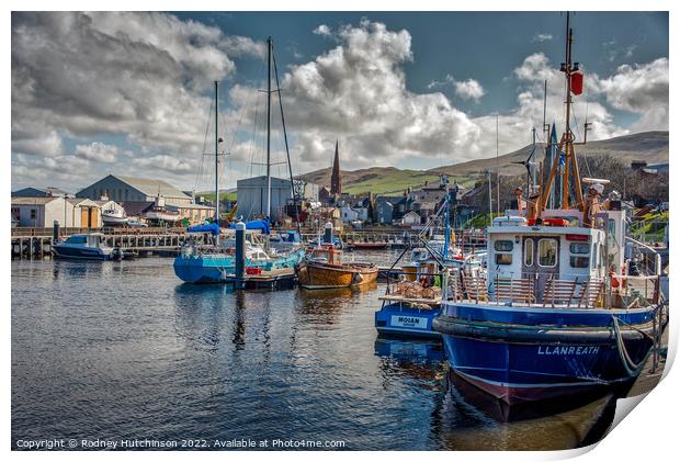 Tranquil Serenity at Girvan Harbour Print by Rodney Hutchinson