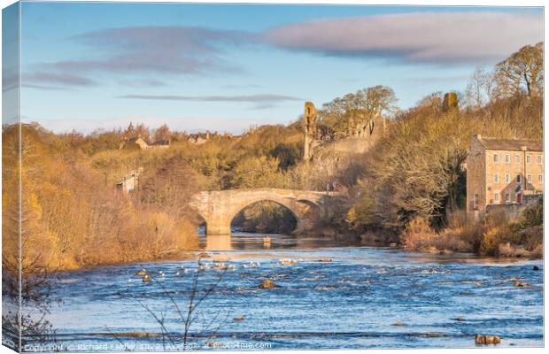 Winter Morning on the Tees at Barnard Castle, Teesdale Canvas Print by Richard Laidler