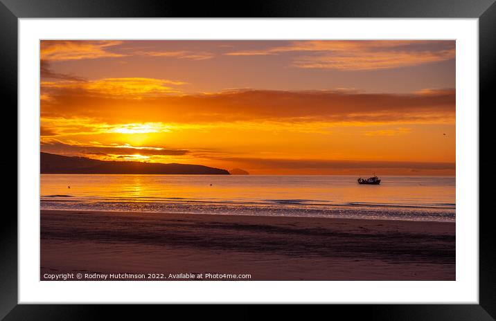 Majestic Winter Coastal Sunset Framed Mounted Print by Rodney Hutchinson