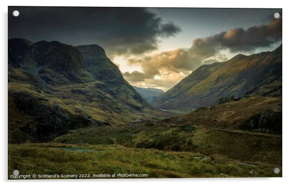 Glencoe, Highlands Scotland. Acrylic by Scotland's Scenery